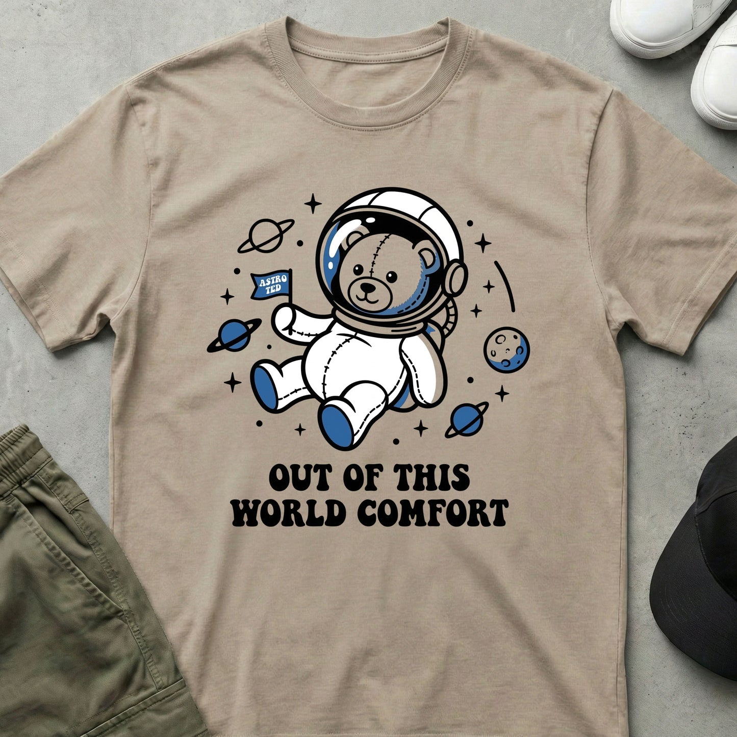 Space Bear T-Shirt Sand