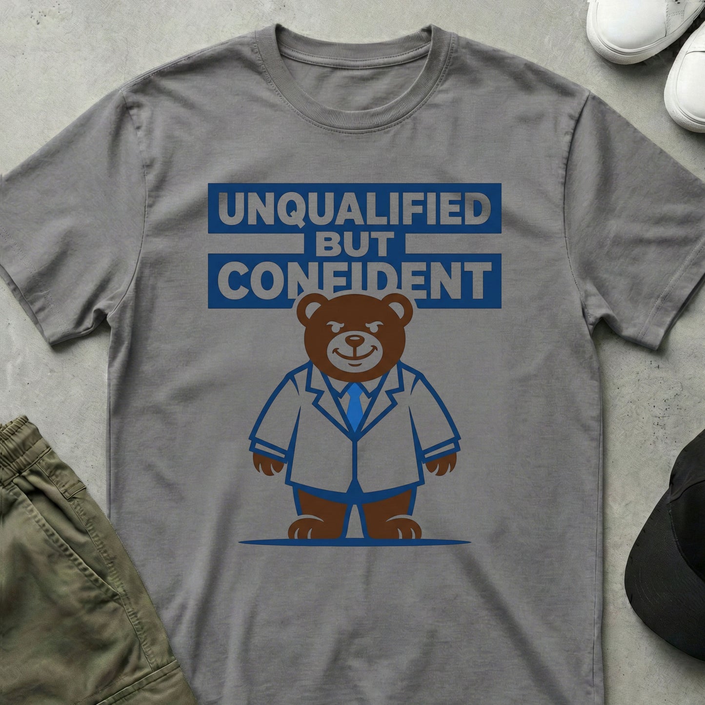 Confident Bear T-Shirt Sport Grey