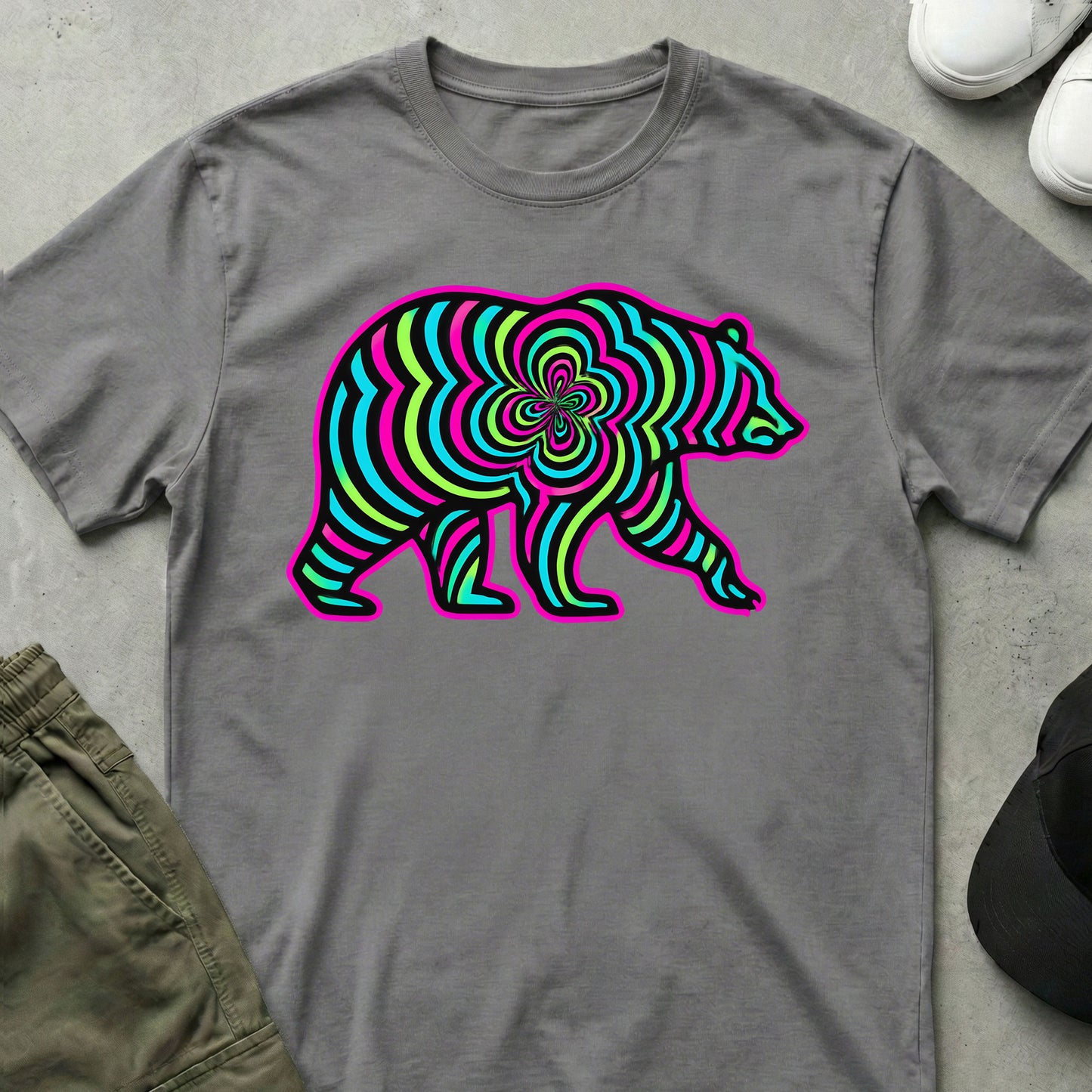 Fractal Bear T-Shirt Sport Grey