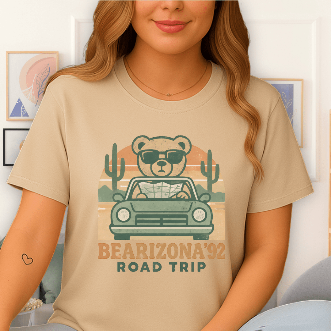 Cool Teds Teddy-Bear Road Trip T-Shirt Sand / S