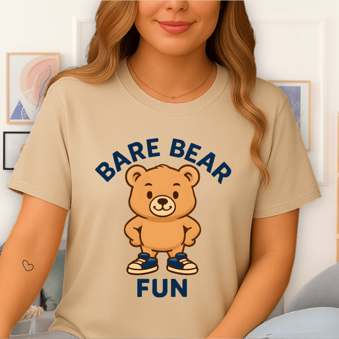 Cool Teds Teddy-Bear Bare Bear Fun T-Shirt Sand / S