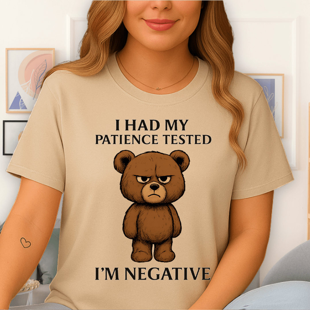 Cool Teds Teddy-Bear Tested Negative T-Shirt Sand / S