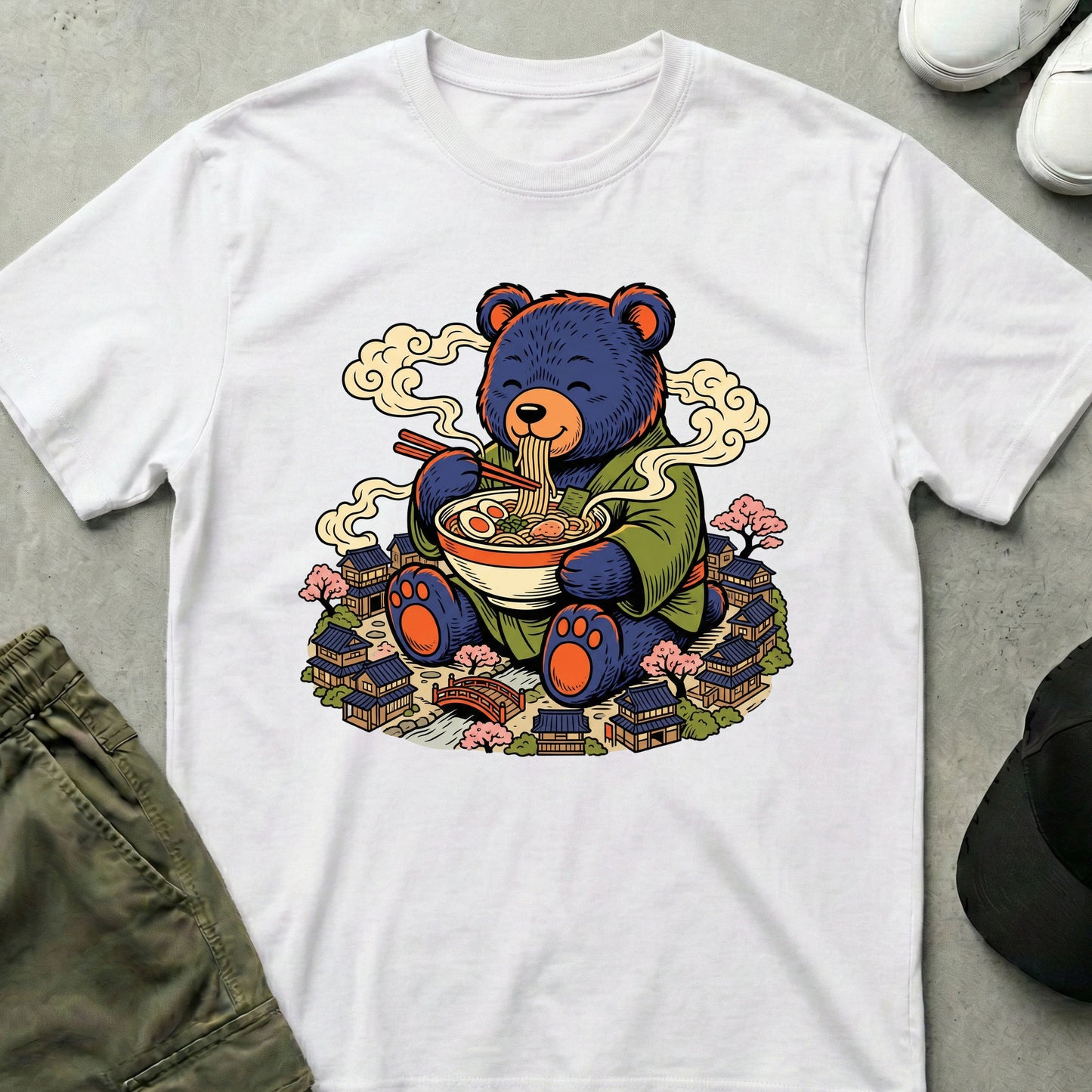 Ramen Bear T-Shirt White