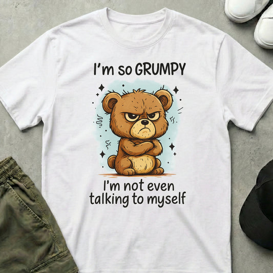 Printify Teddy-Bear Grumpy Bear T-Shirt White / S