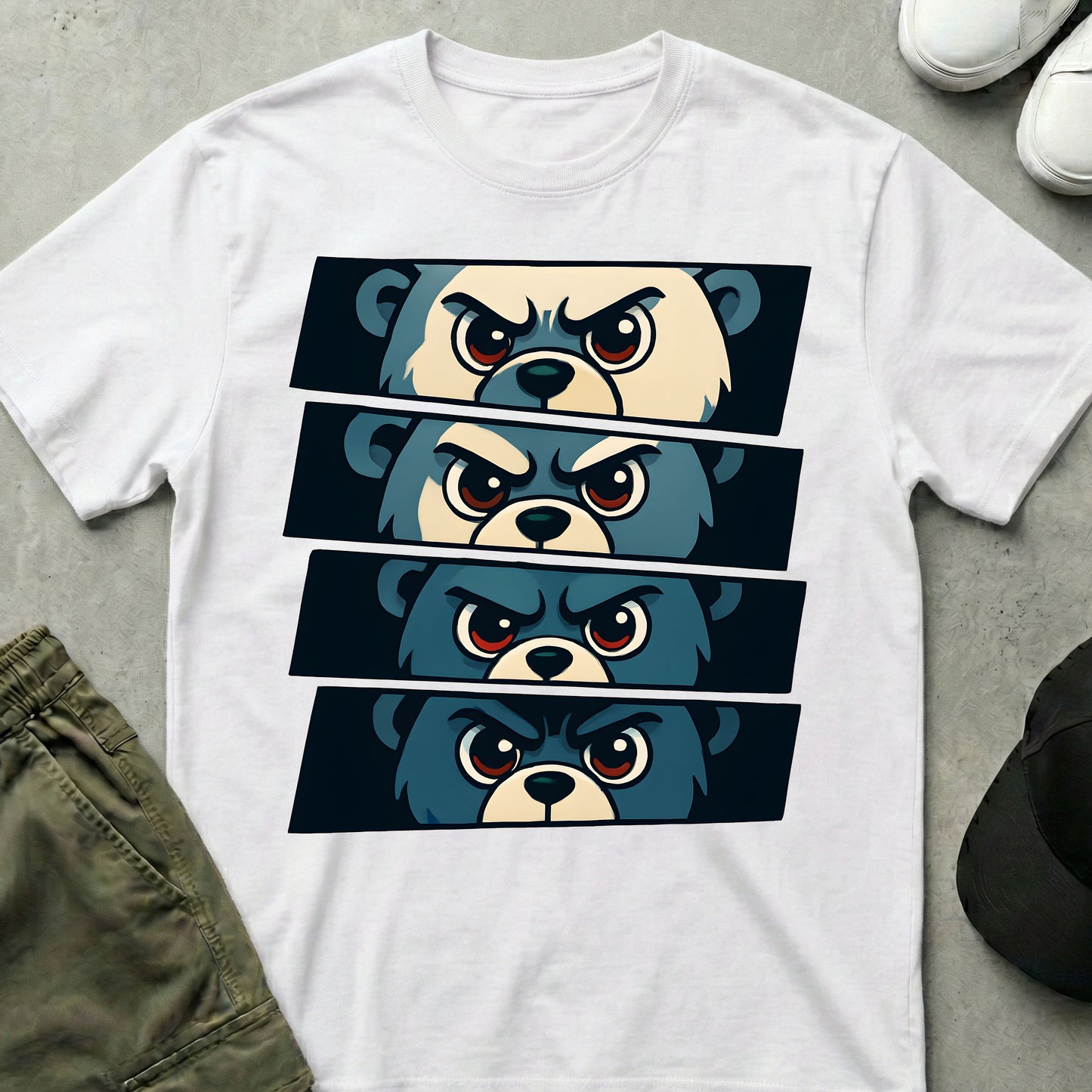 Printify Teddy-Bear Manga Maniac T-Shirt White / S
