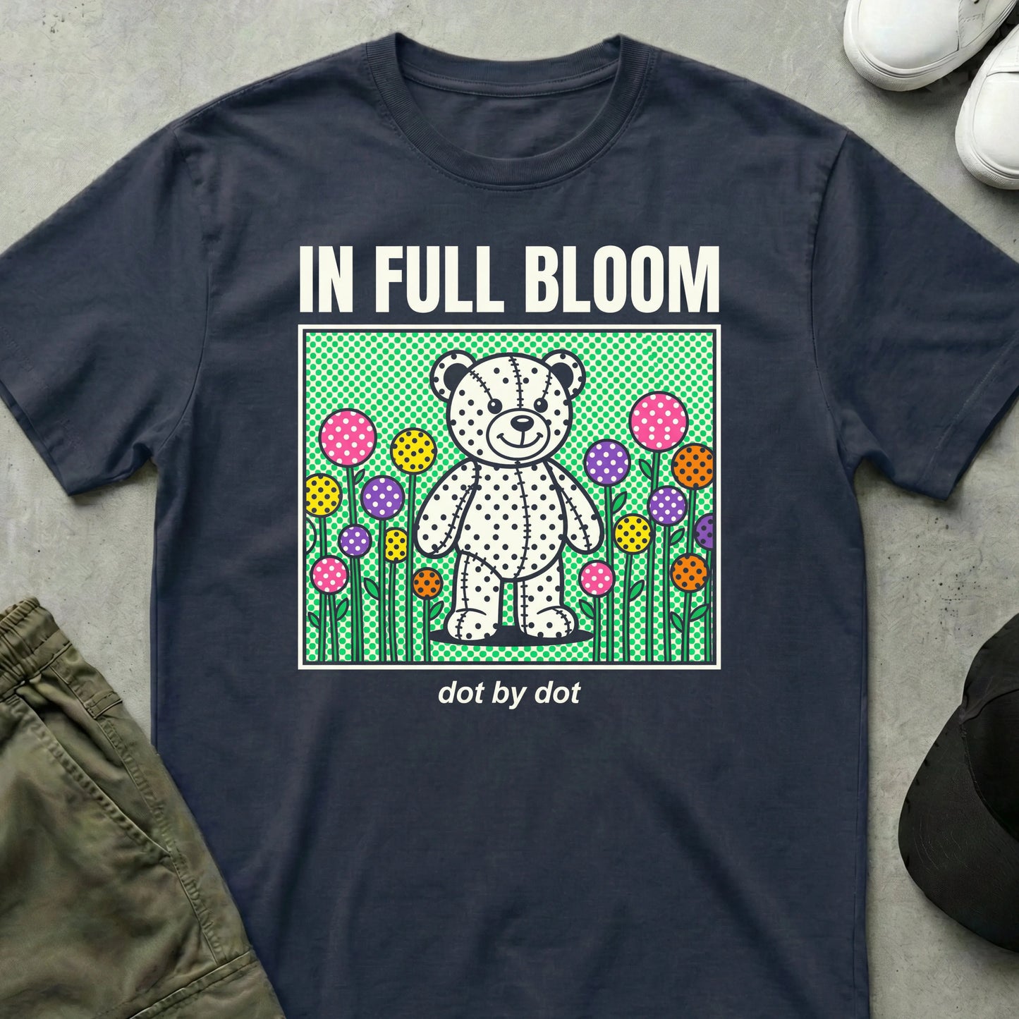Cool Teds Teddy-Bear In Full Bloom T-Shirt Navy / S