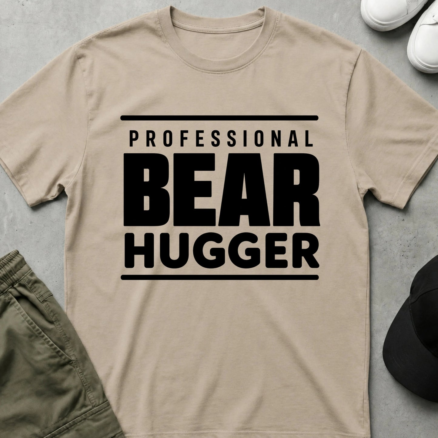 Bear Hugger T-Shirt Sand