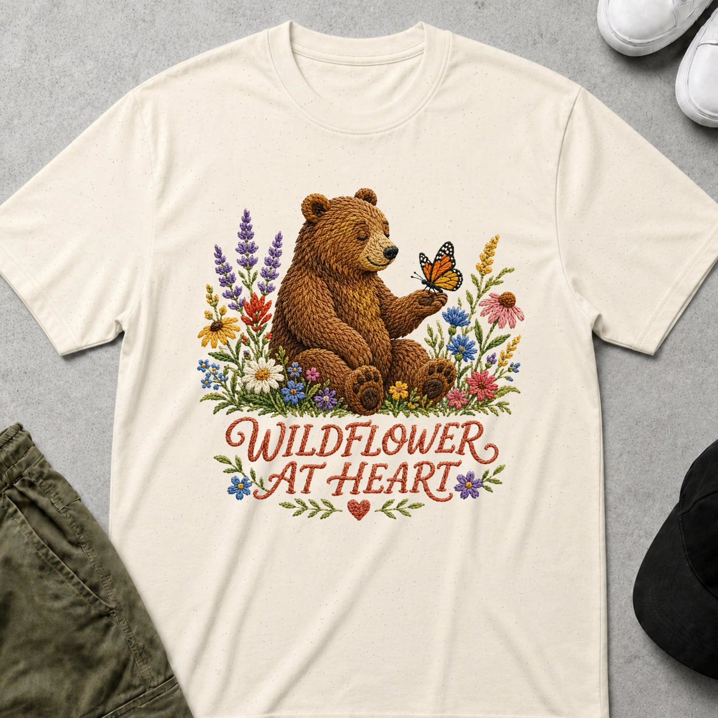 Butterfly Bear T-Shirt Natural