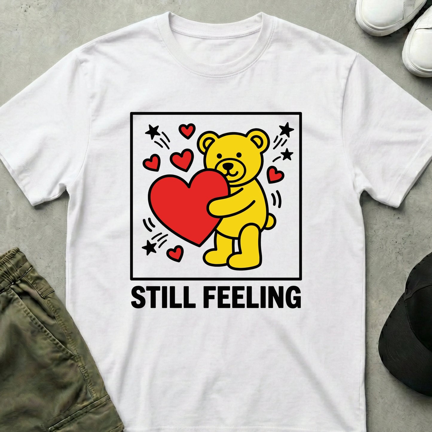 Cool Teds Teddy-Bear I'm Feeling the Love T-Shirt White / S