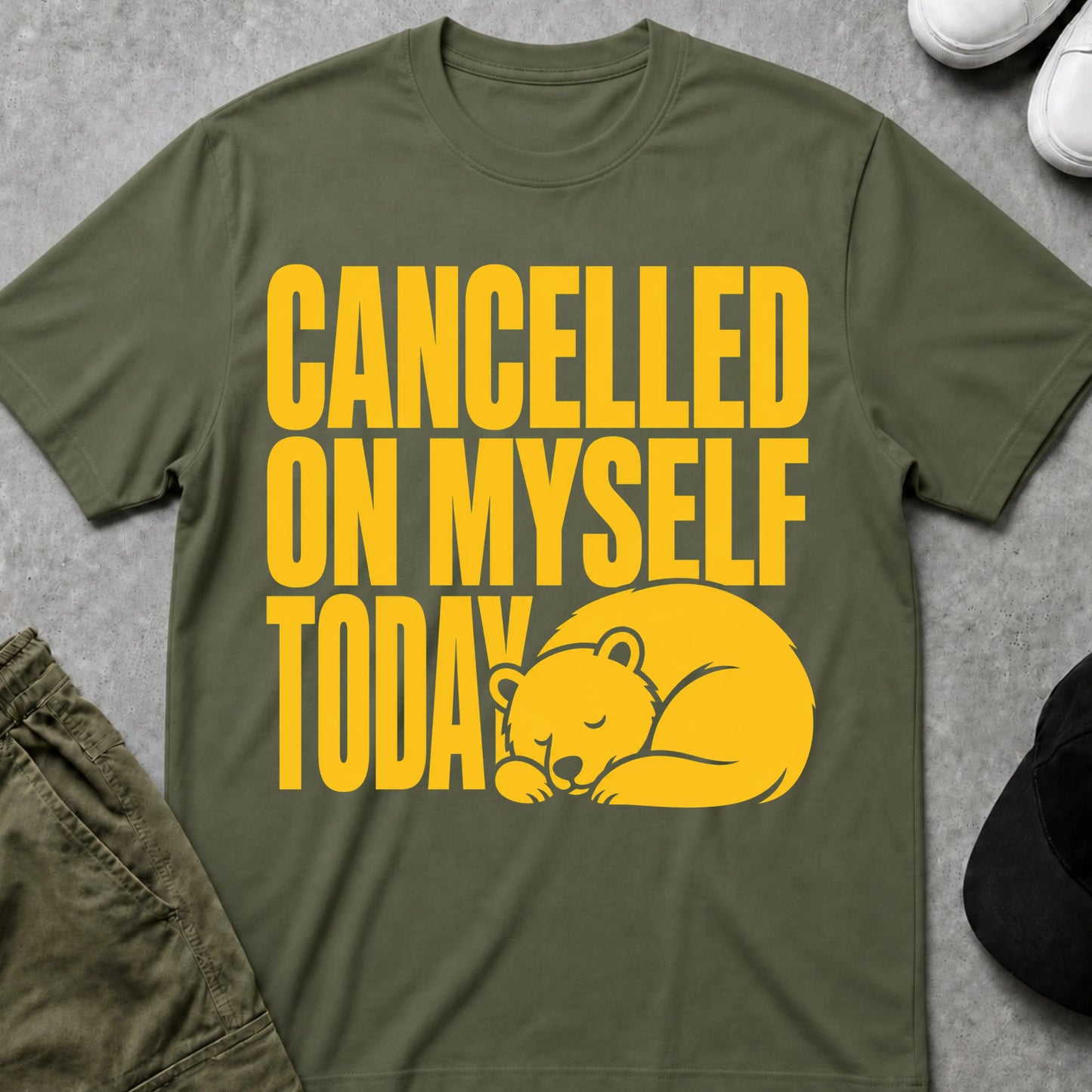 Cancelled Myself T-Shirt Military Green