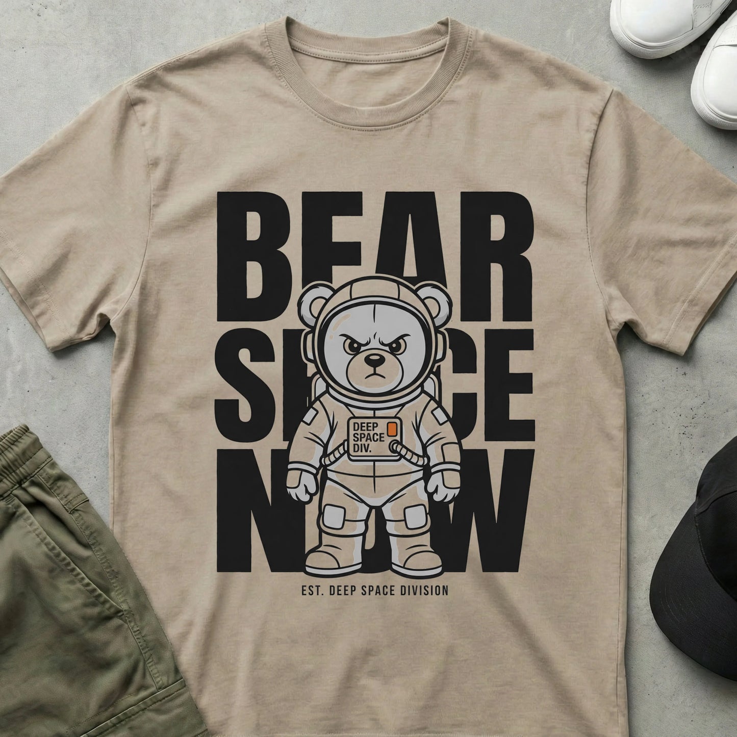 Cool Teds Teddy-Bear Deep Space Ted T-Shirt Sand / S