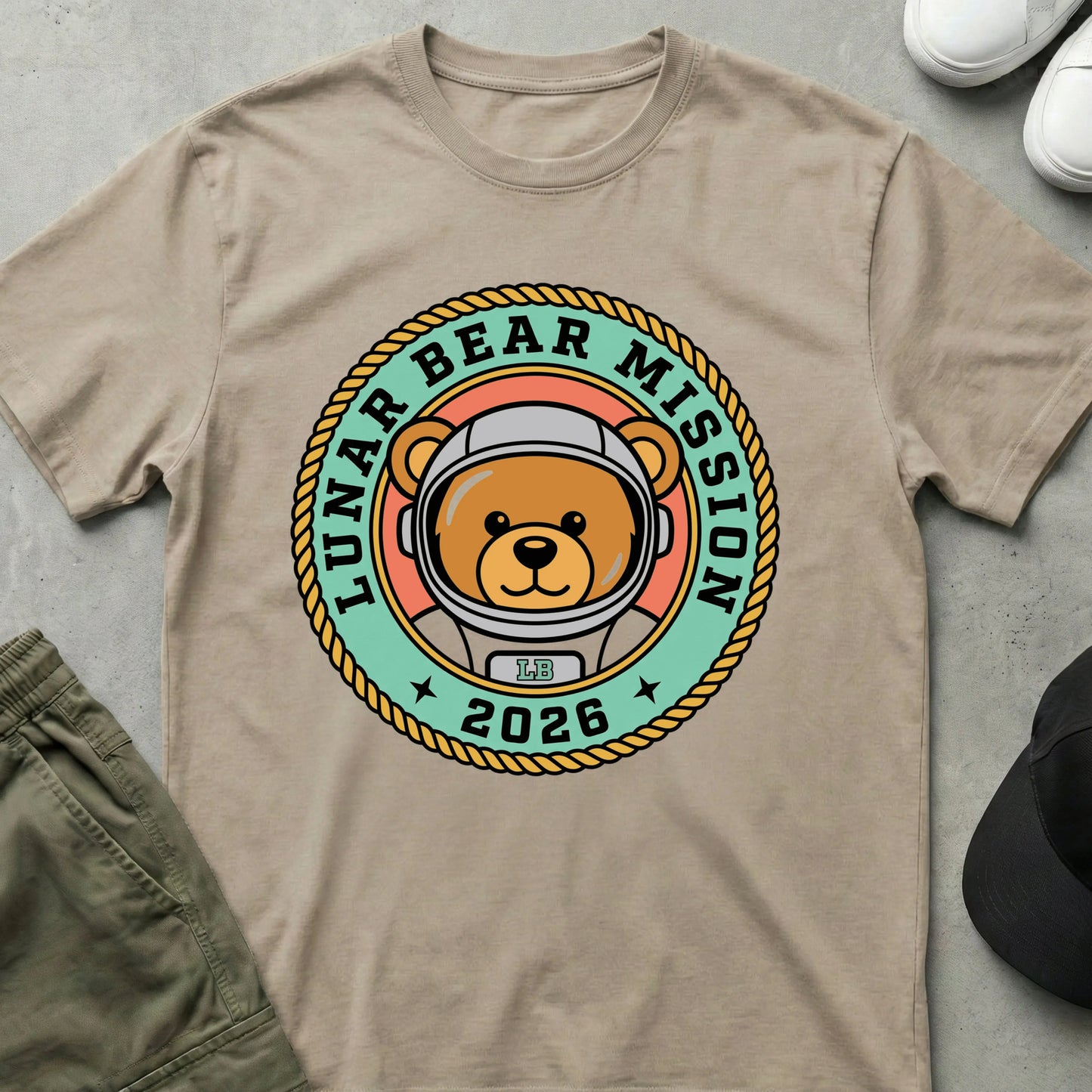 Cool Teds Teddy-Bear Lunar Cadet T-Shirt Sand / S