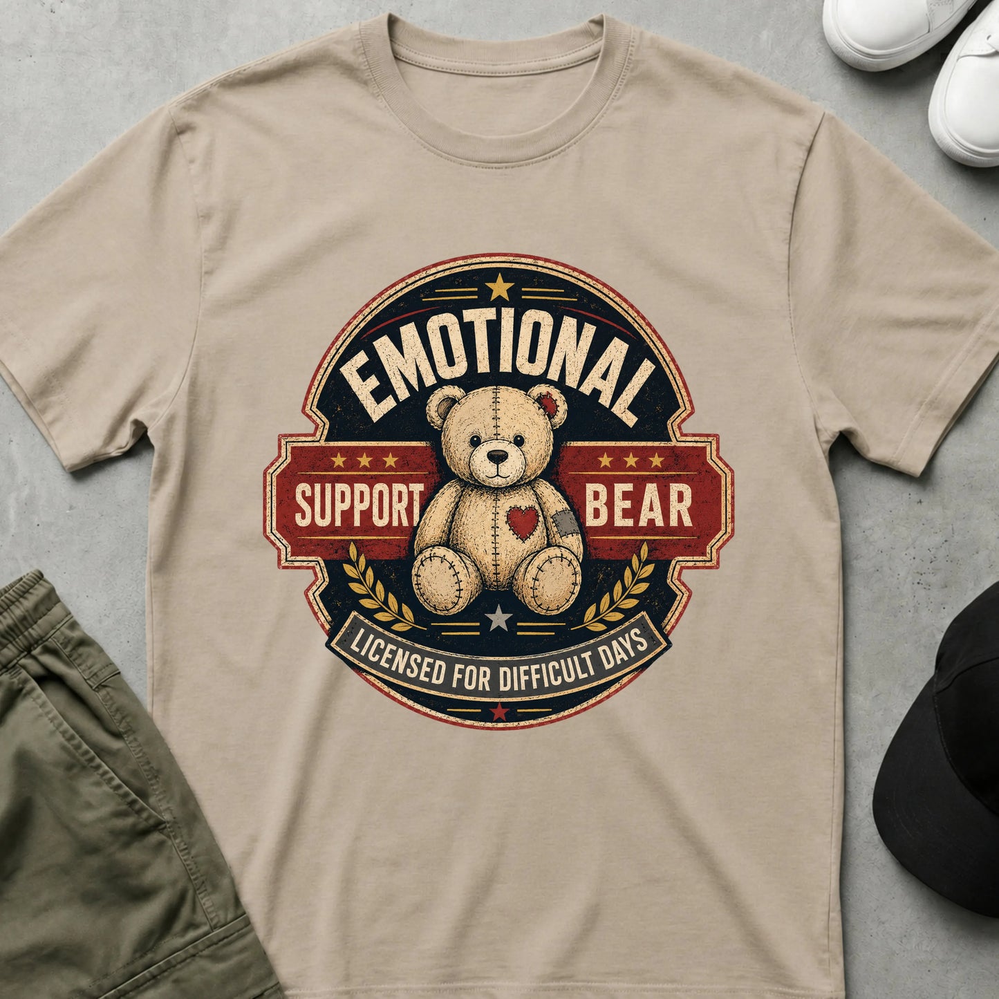 Emotional Bear T-Shirt Sand
