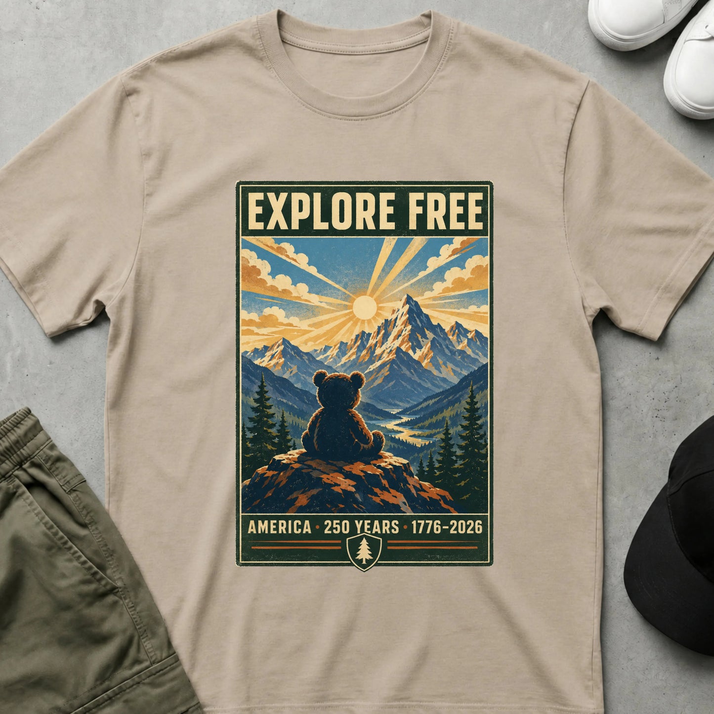 Explore Free T-Shirt Sand