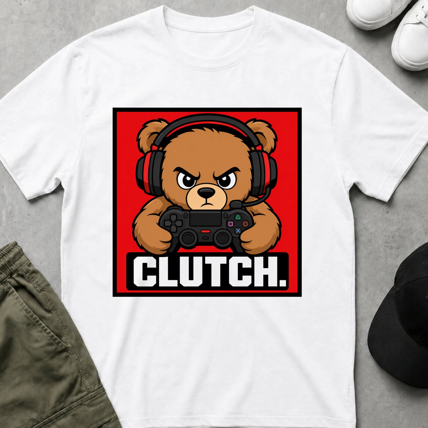 Gamer Bear T-Shirt White