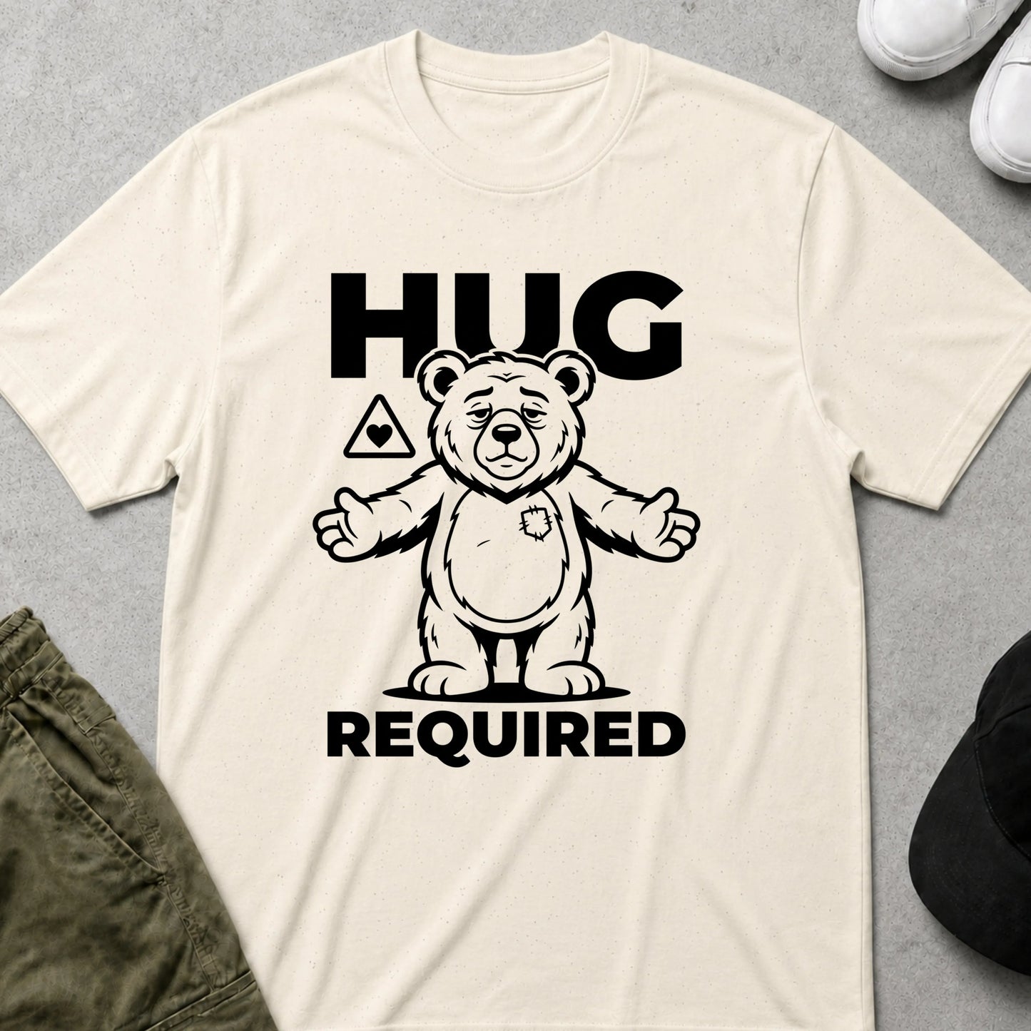Printify Teddy-Bear Hug Required T-Shirt Natural / S