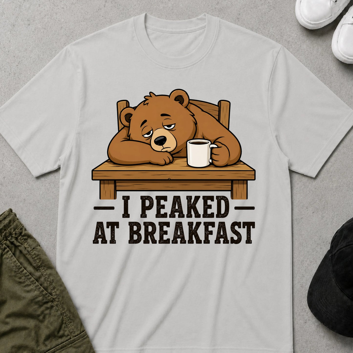 I Peaked at Breakfast T-Shirt Ice Grey