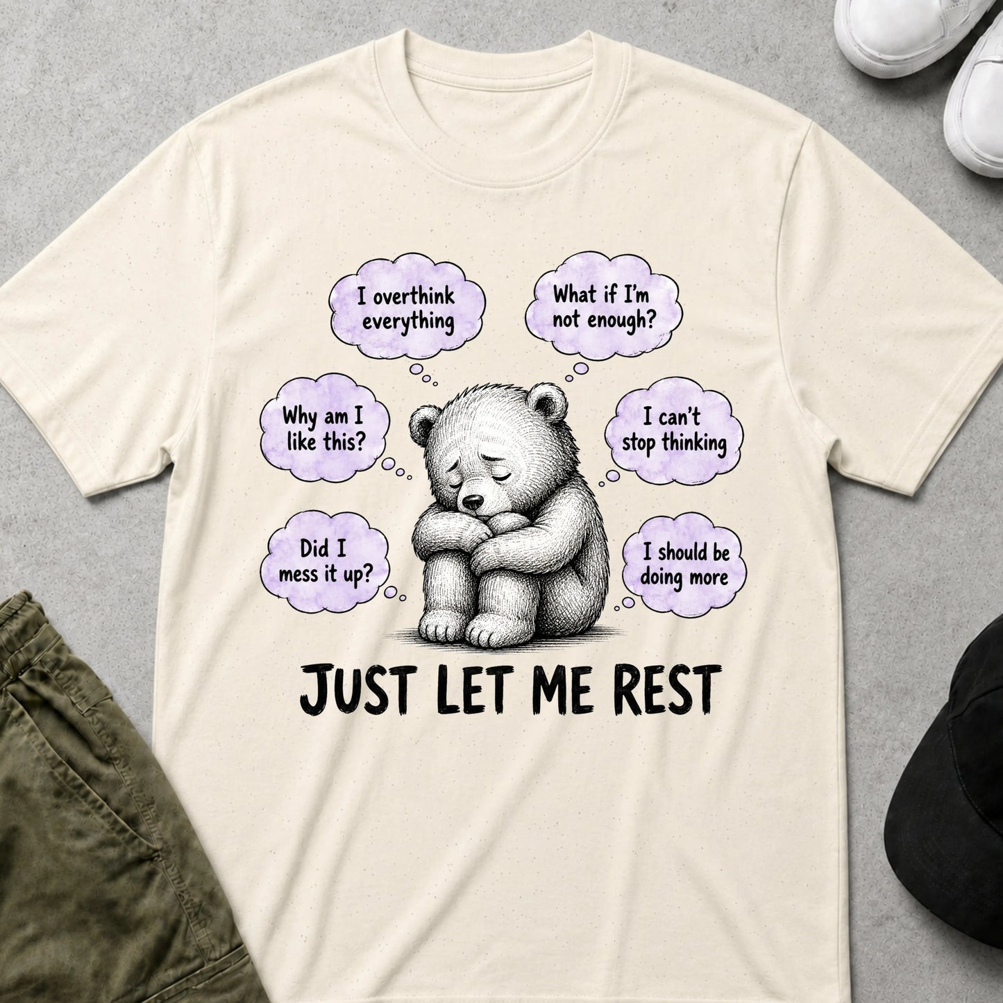 Cool Teds Teddy-Bear Let me Rest T-Shirt Natural / S