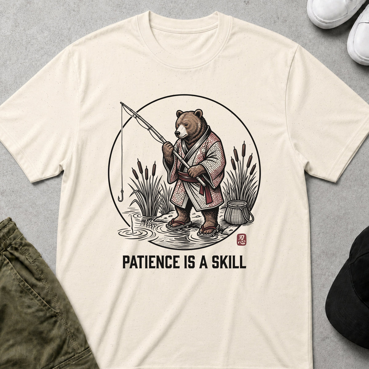 Cool Teds Teddy-Bear Patient Angler T-Shirt Natural / S