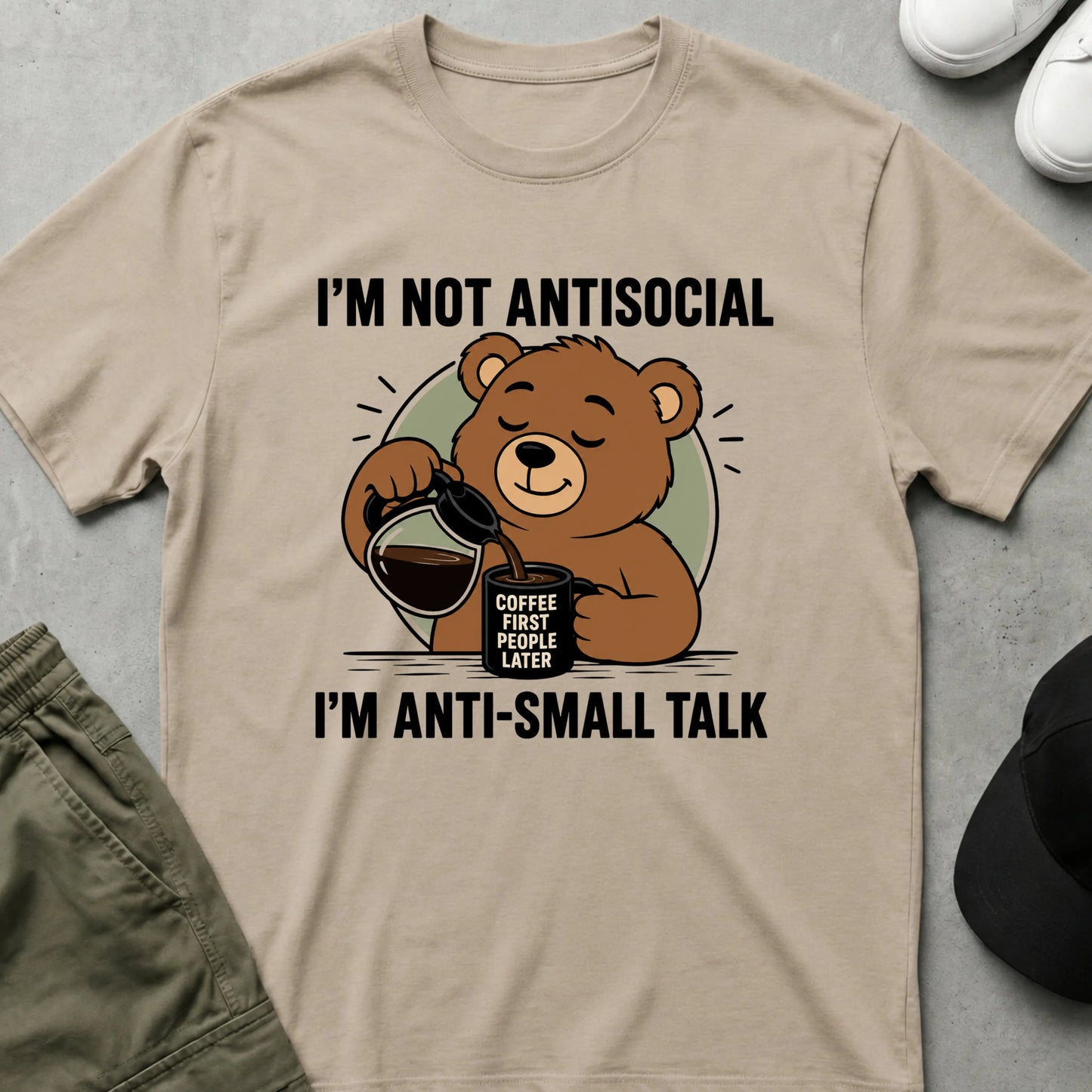 Not Anti Social T-Shirt Sand