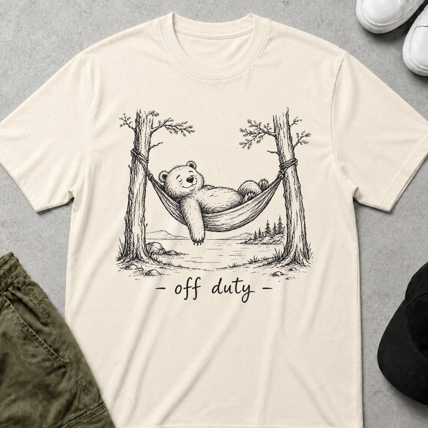 Printify Teddy-Bear Off Duty T-Shirt Natural / S