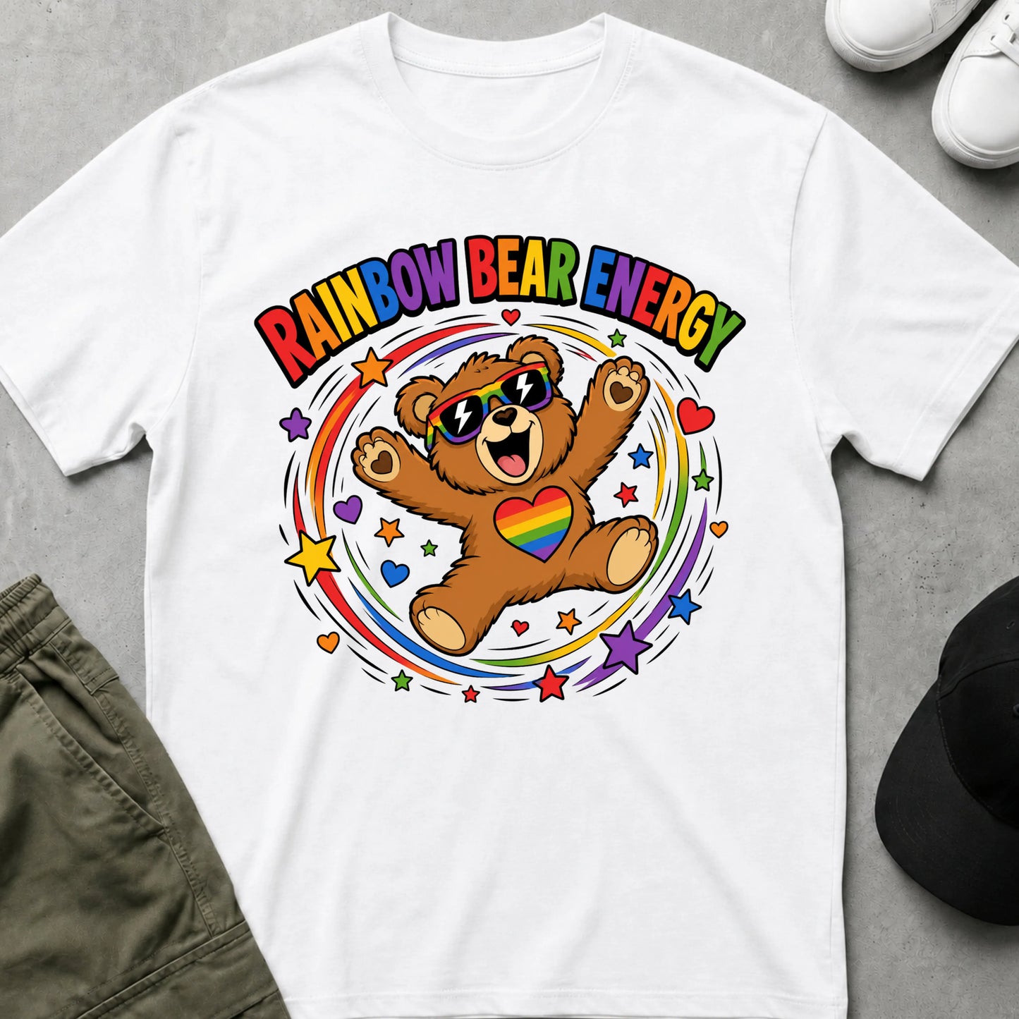 Rainbow Energy T-Shirt White