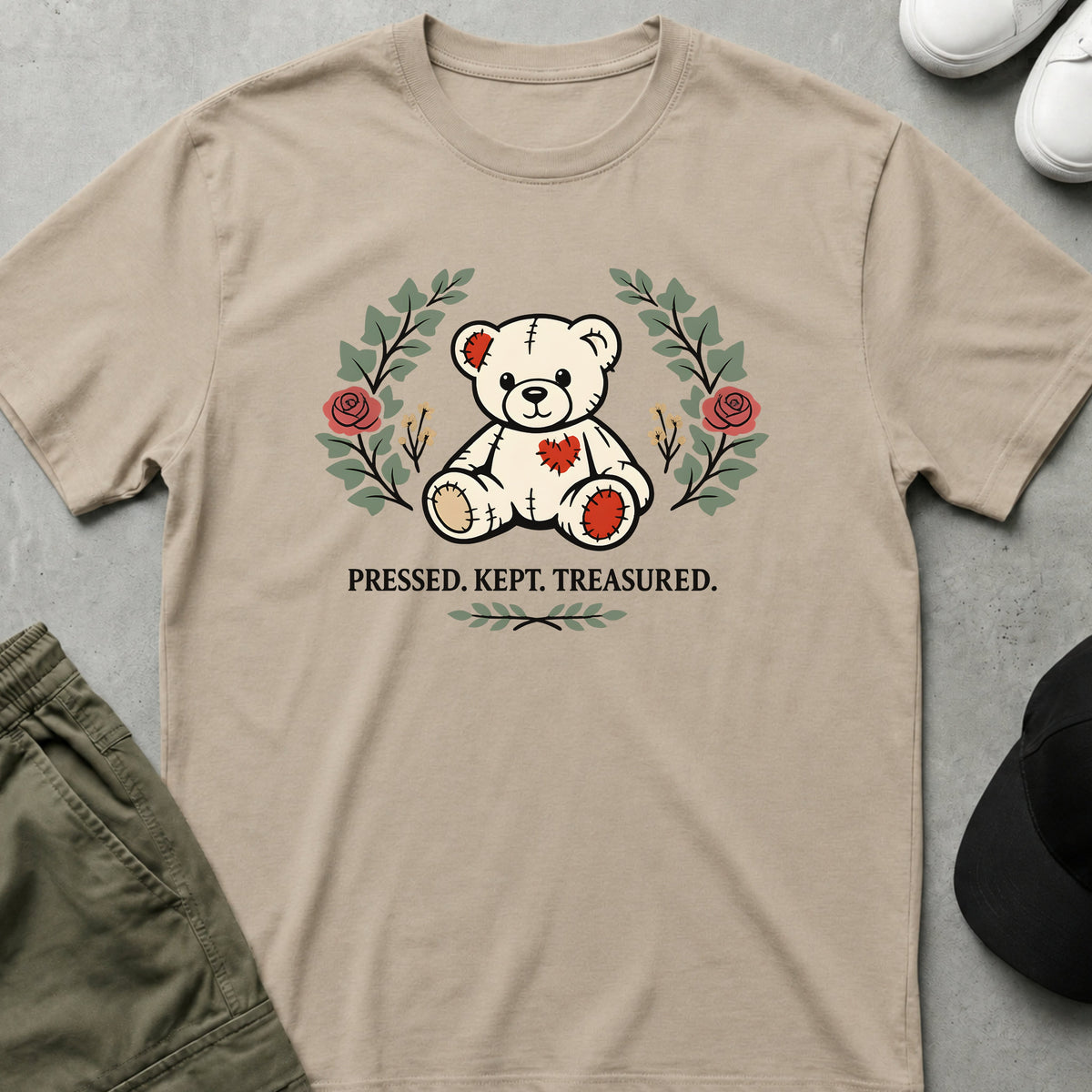 Cool Teds Teddy-Bear Pressed Kept Treasured T-Shirt Sand / S