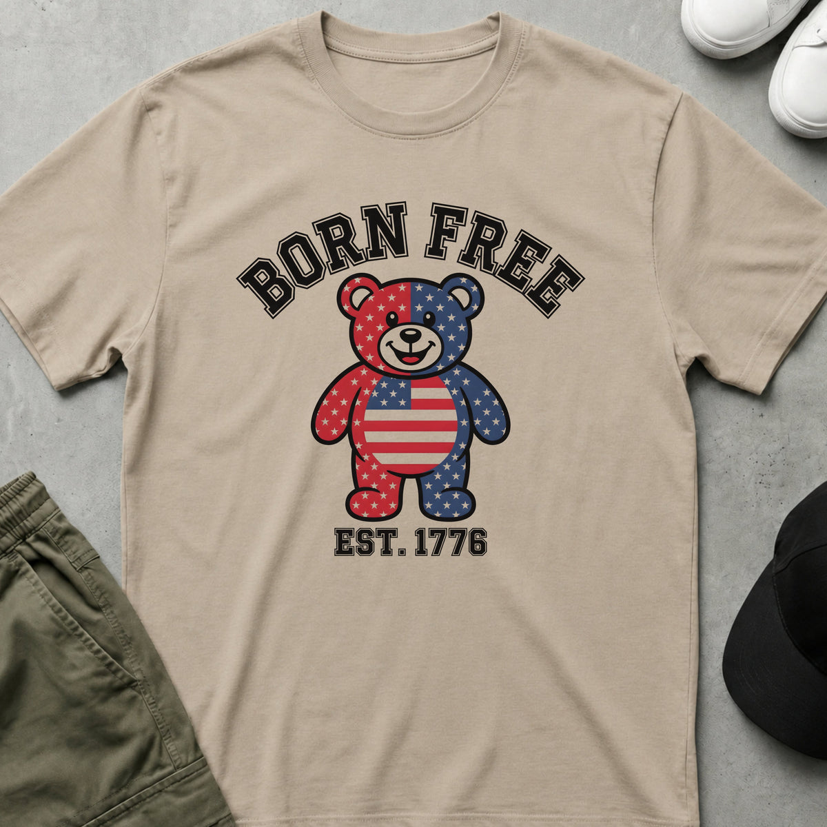 Cool Teds Teddy-Bear Liberty Bear T-Shirt Sand / S