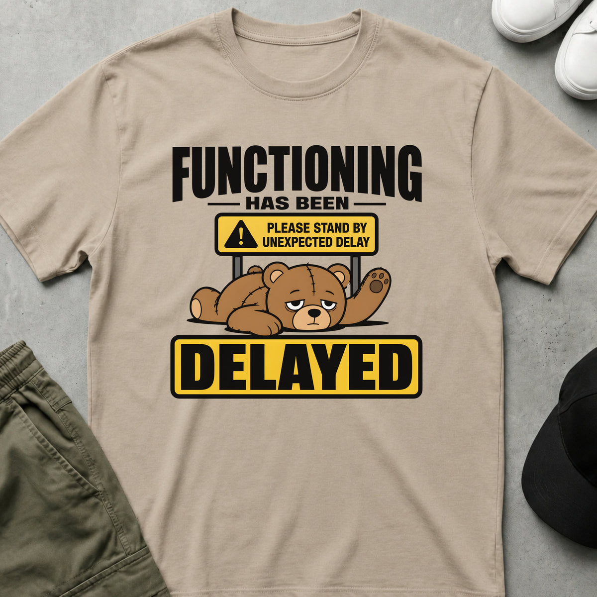 Cool Teds Teddy-Bear Unexpected Delay T-Shirt Sand / S