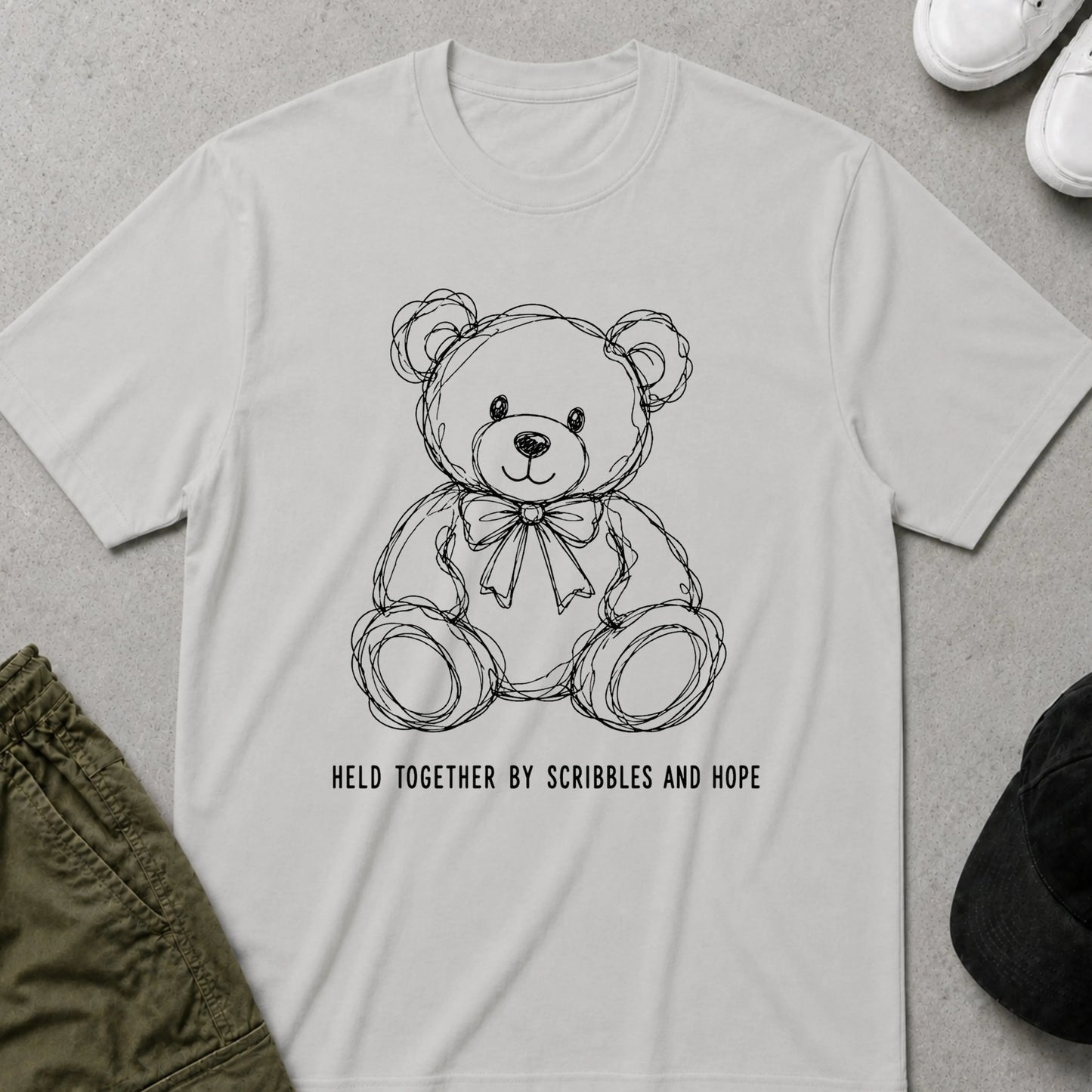 Scribbles & Hope T-Shirt Ice Grey