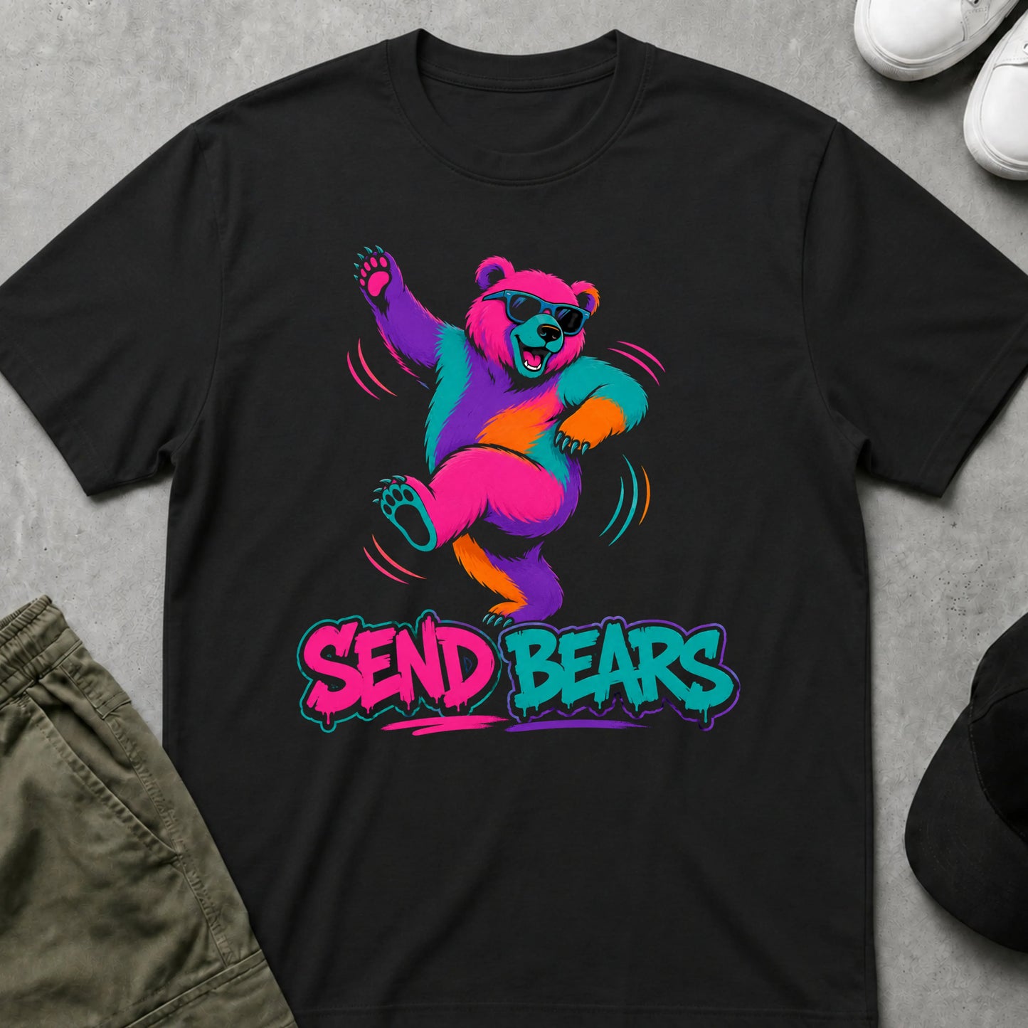 Printify Teddy-Bear Send Bears T-Shirt Black / S