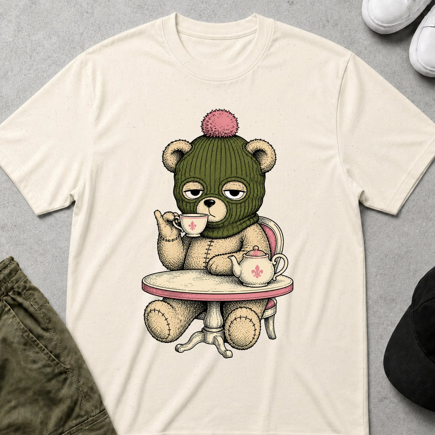 Teatime Teddy T-Shirt Natural