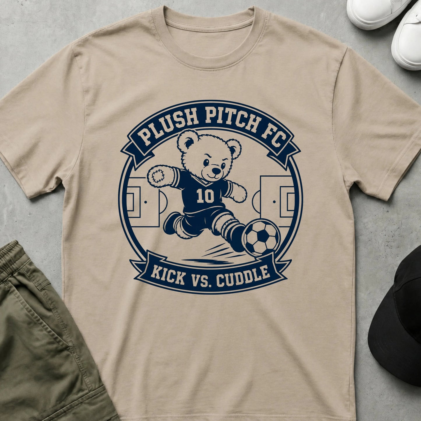 Cool Teds Teddy-Bear Teddy Soccer T-Shirt Sand / S