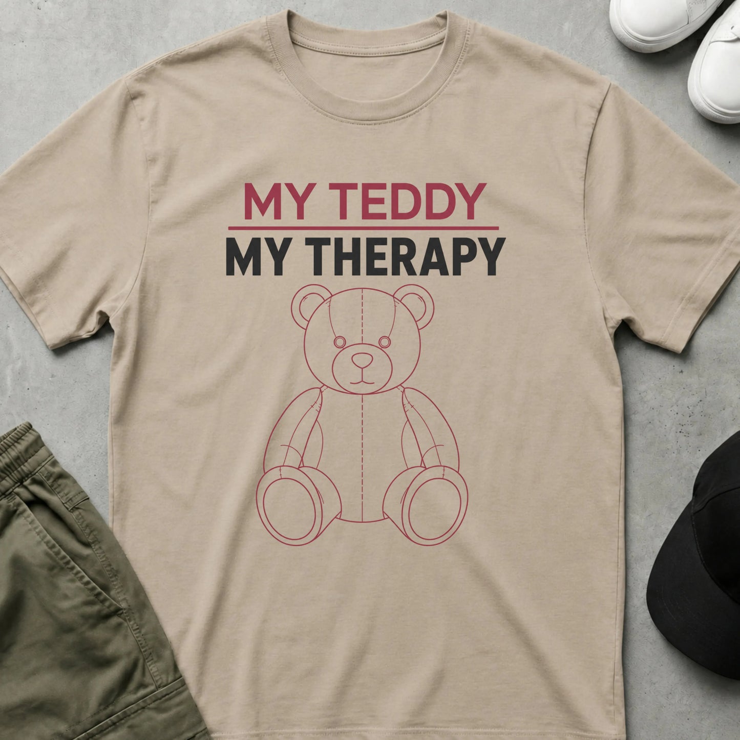 Teddy Therapy T-Shirt Sand