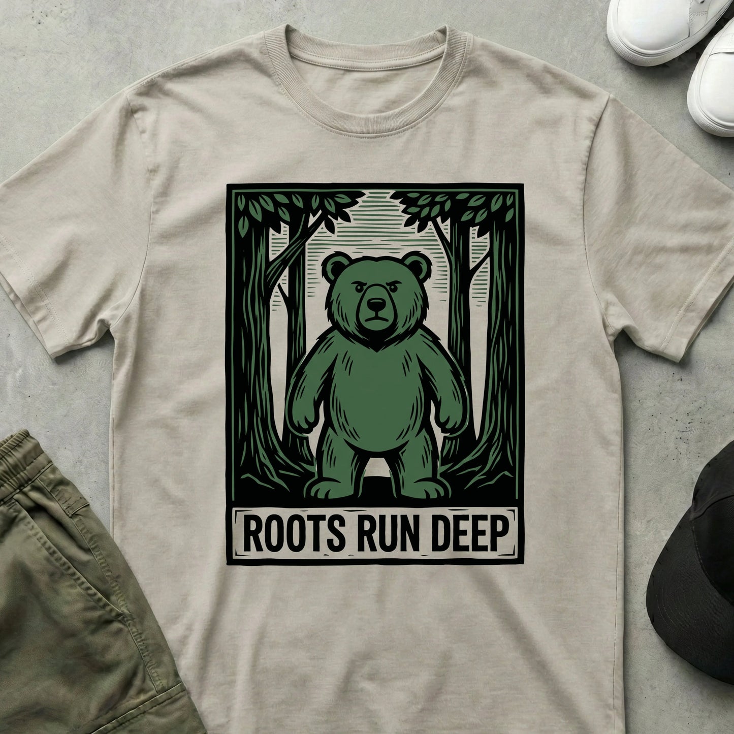 Deep Roots T-Shirt Ice Grey