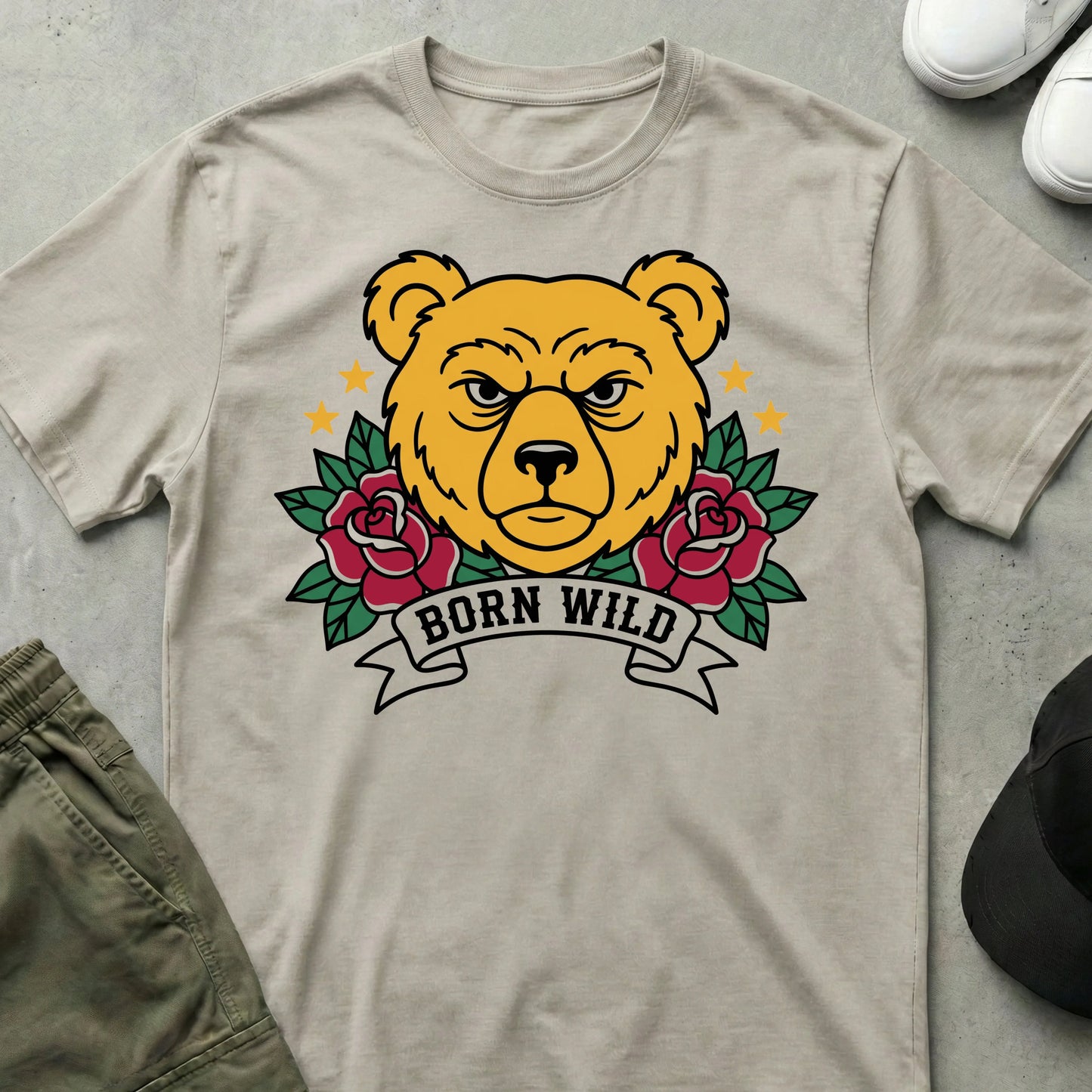 Born Wild T-Shirt Ice Grey