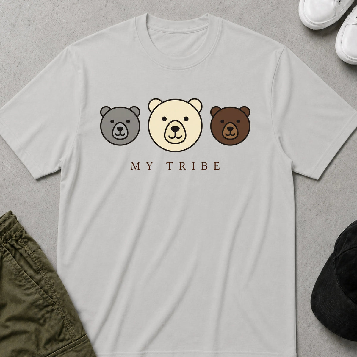 Cool Teds Teddy-Bear My Tribe T-Shirt Ice Grey / S