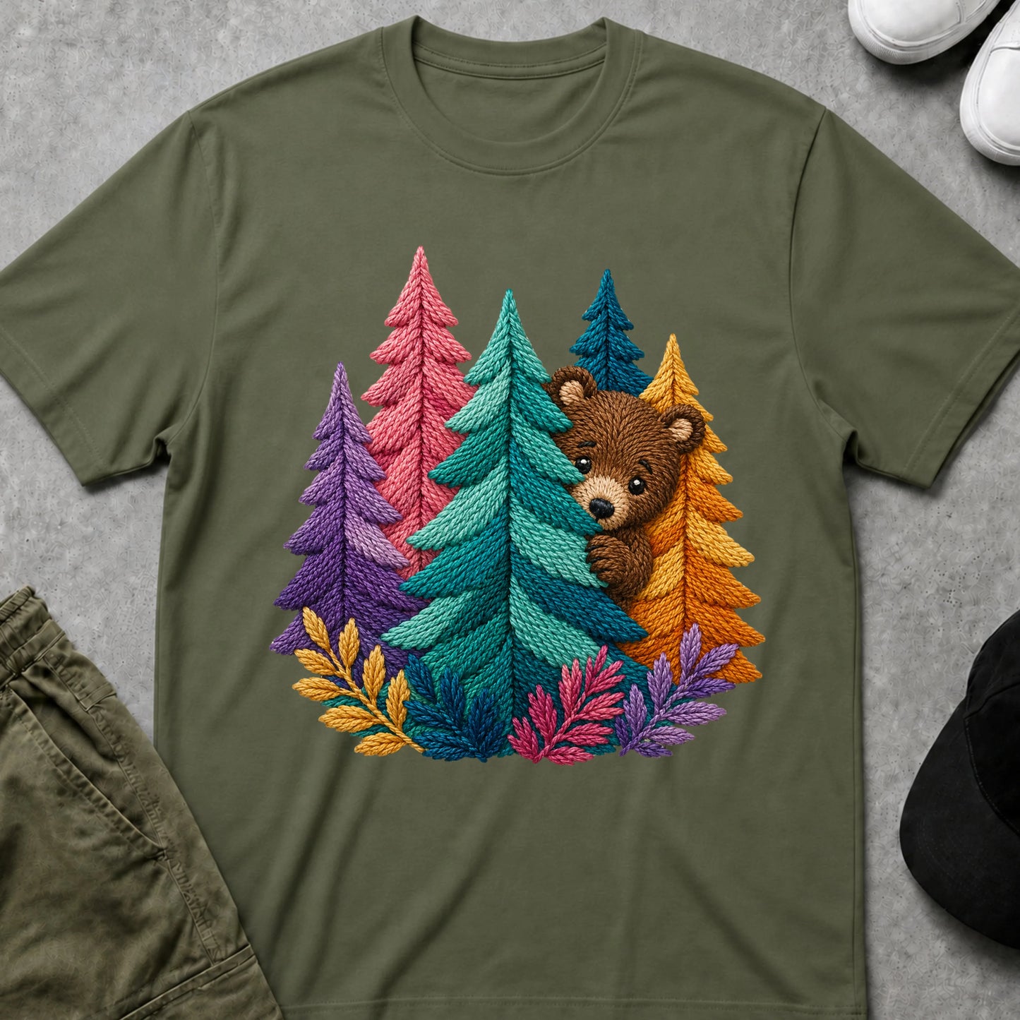 Peek-a-Bear T-Shirt Military Green