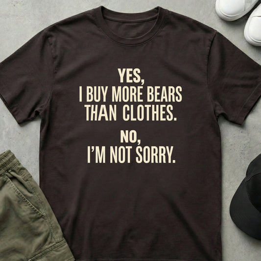 Cool Teds Teddy-Bear Not Sorry T-Shirt Dark Chocolate / S