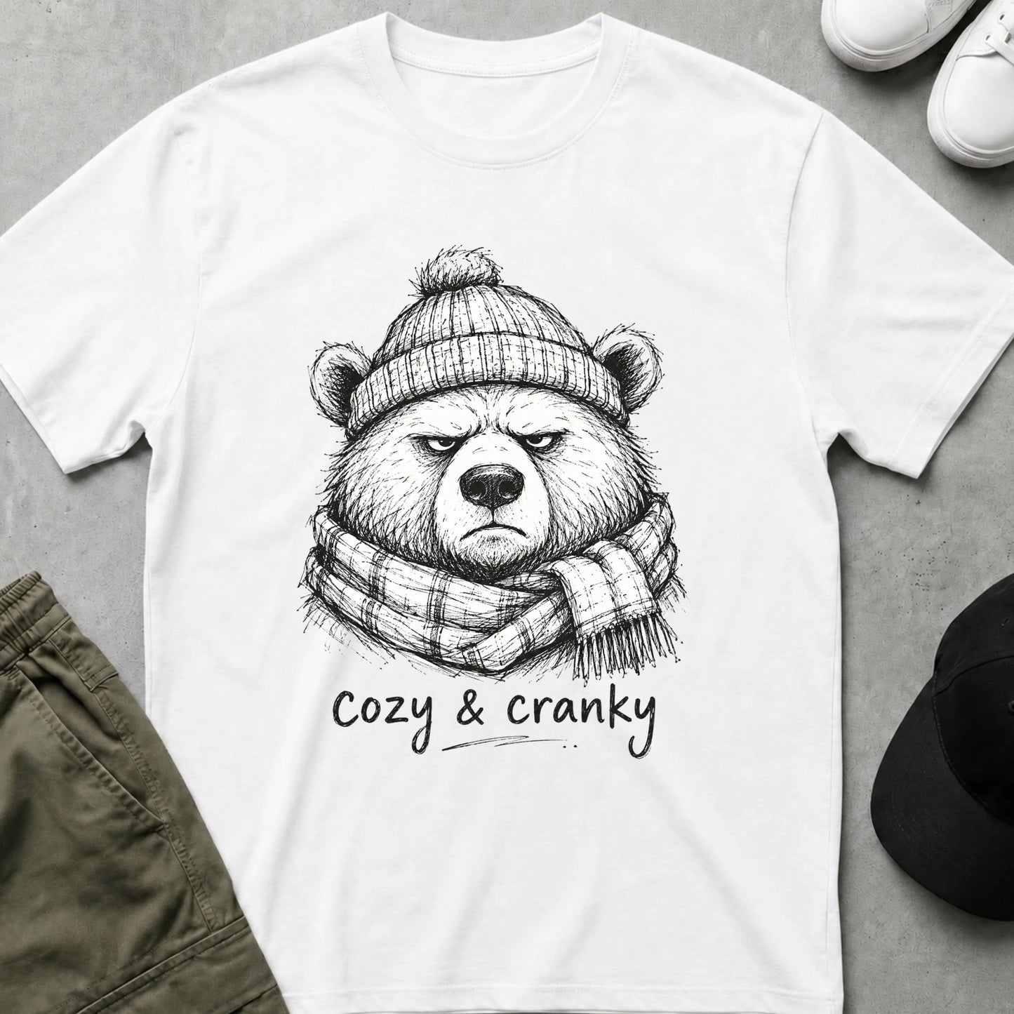 Printify Teddy-Bear Cranky T-Shirt White / S