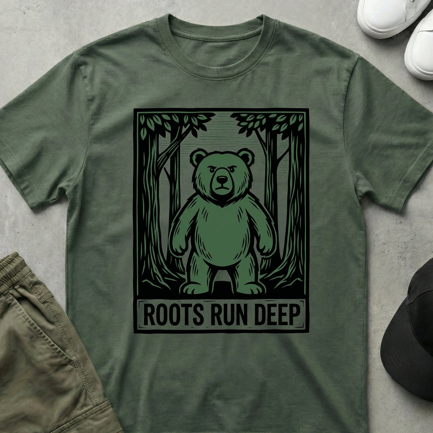Deep Roots T-Shirt Military Green