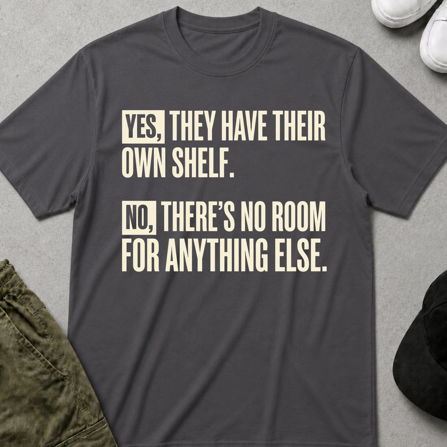 Cool Teds Teddy-Bear Their Own Shelf T-Shirt Charcoal / S