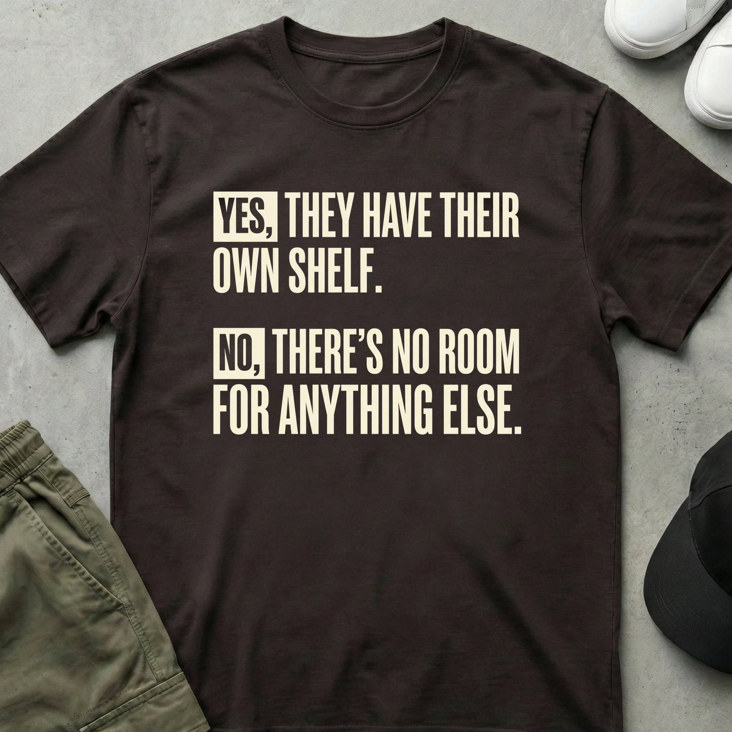 Cool Teds Teddy-Bear Their Own Shelf T-Shirt Dark Chocolate / S