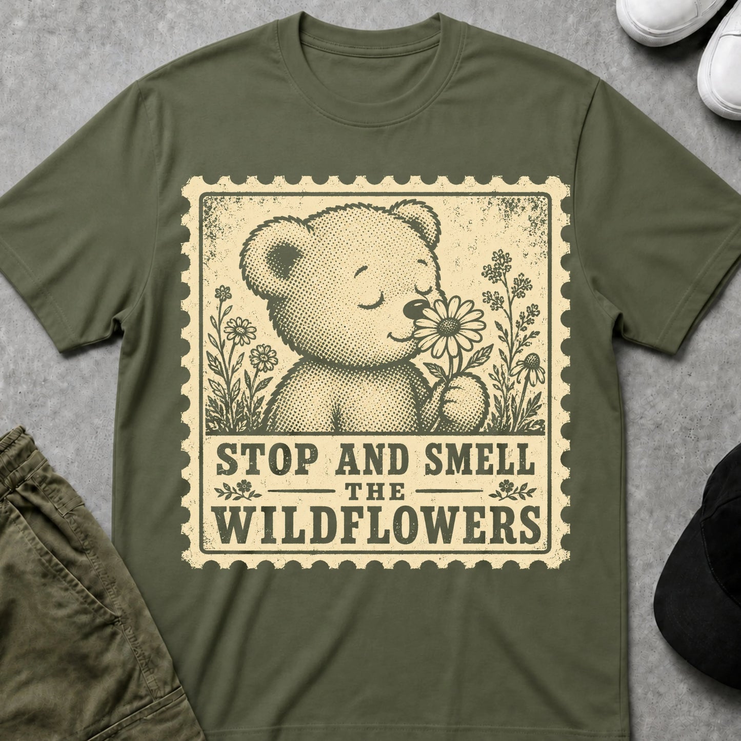 Wildflowers T-Shirt Military Green