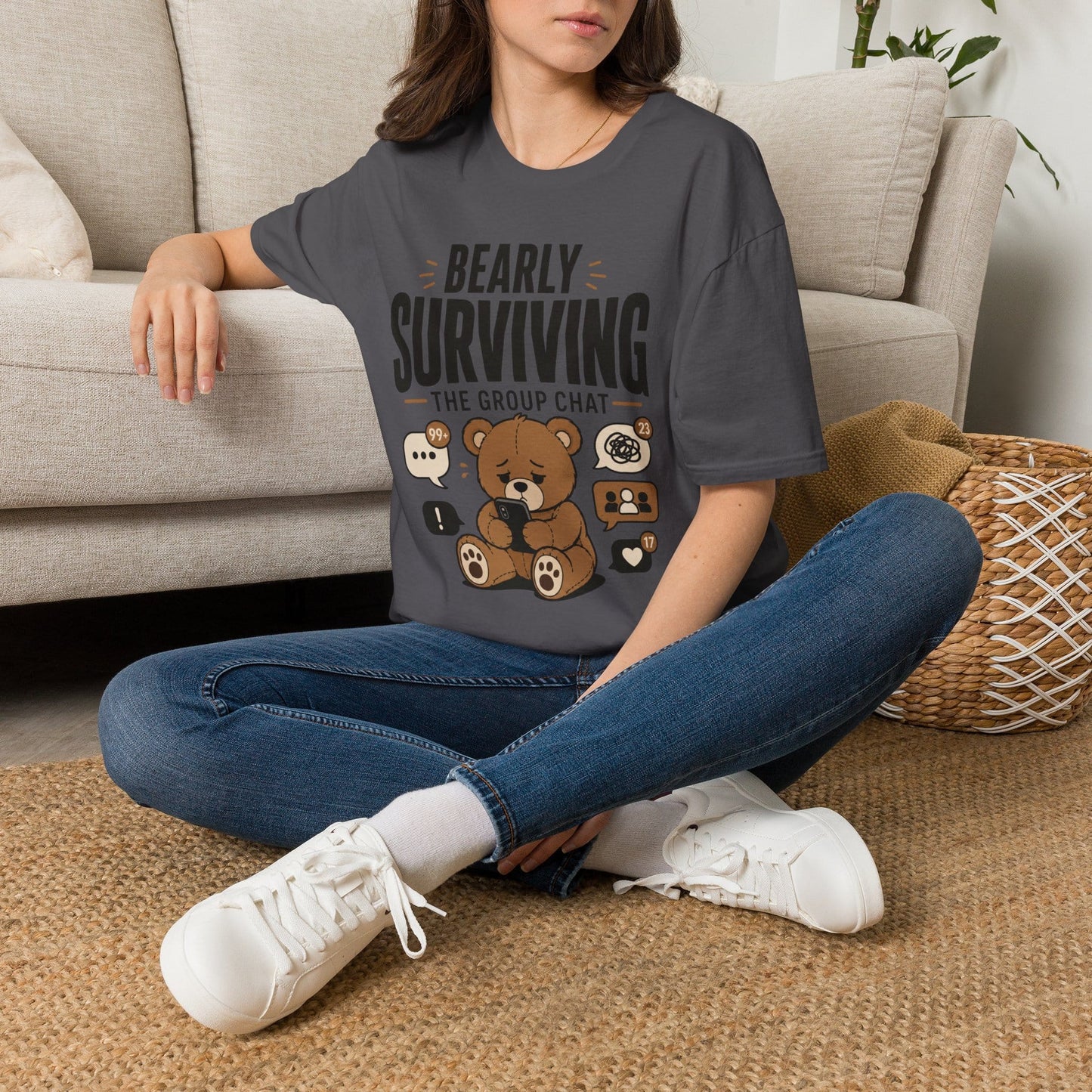 Cool Teds Teddy-Bear Group Chat Survival T-Shirt