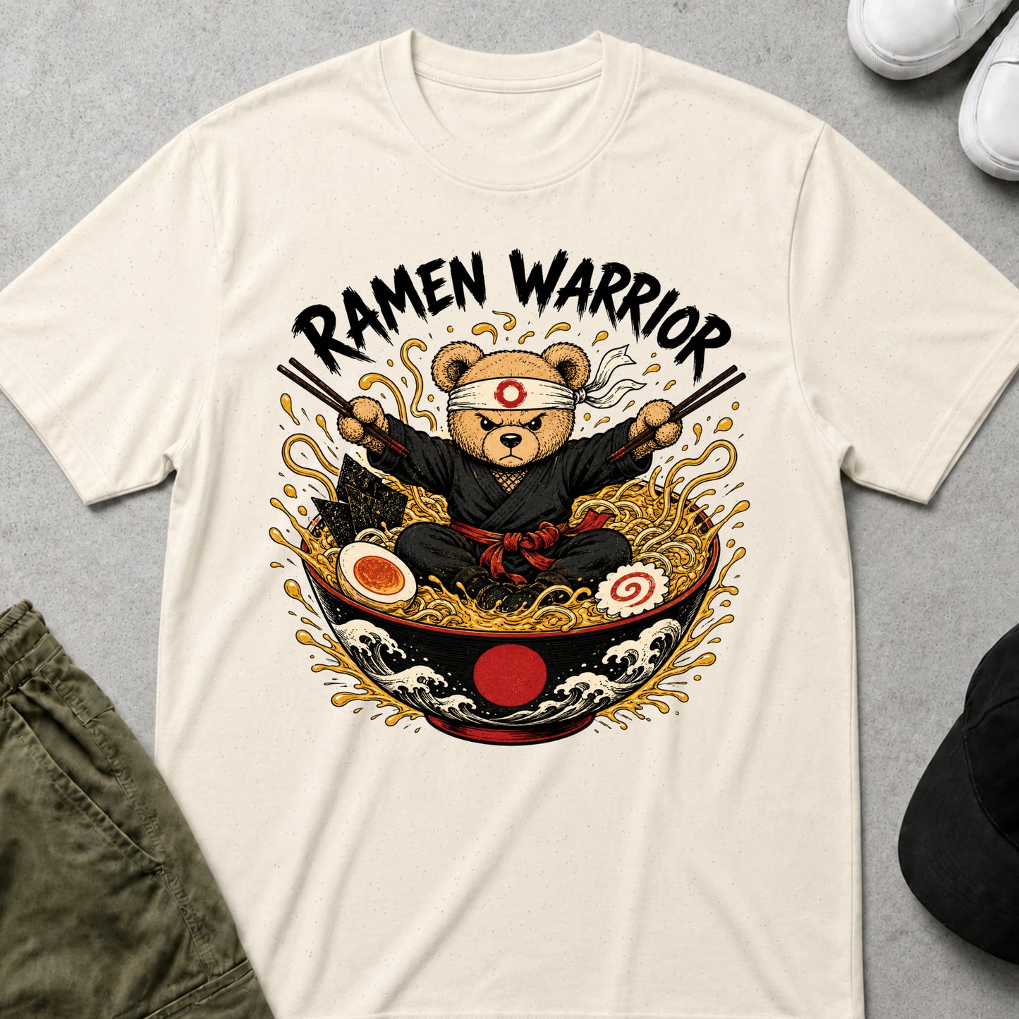 Cool Teds Teddy-Bear Ramen Warrior T-Shirt Natural / S