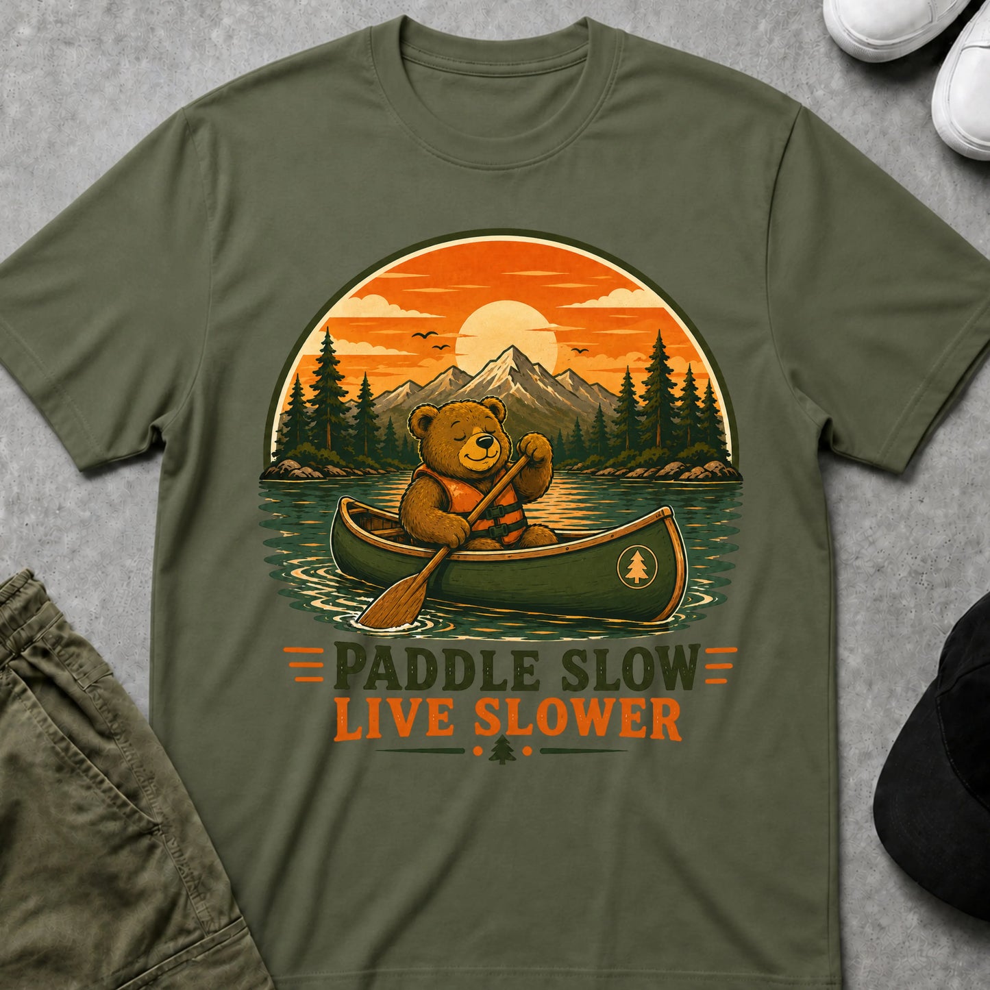 Paddle Slow T-Shirt Military Green