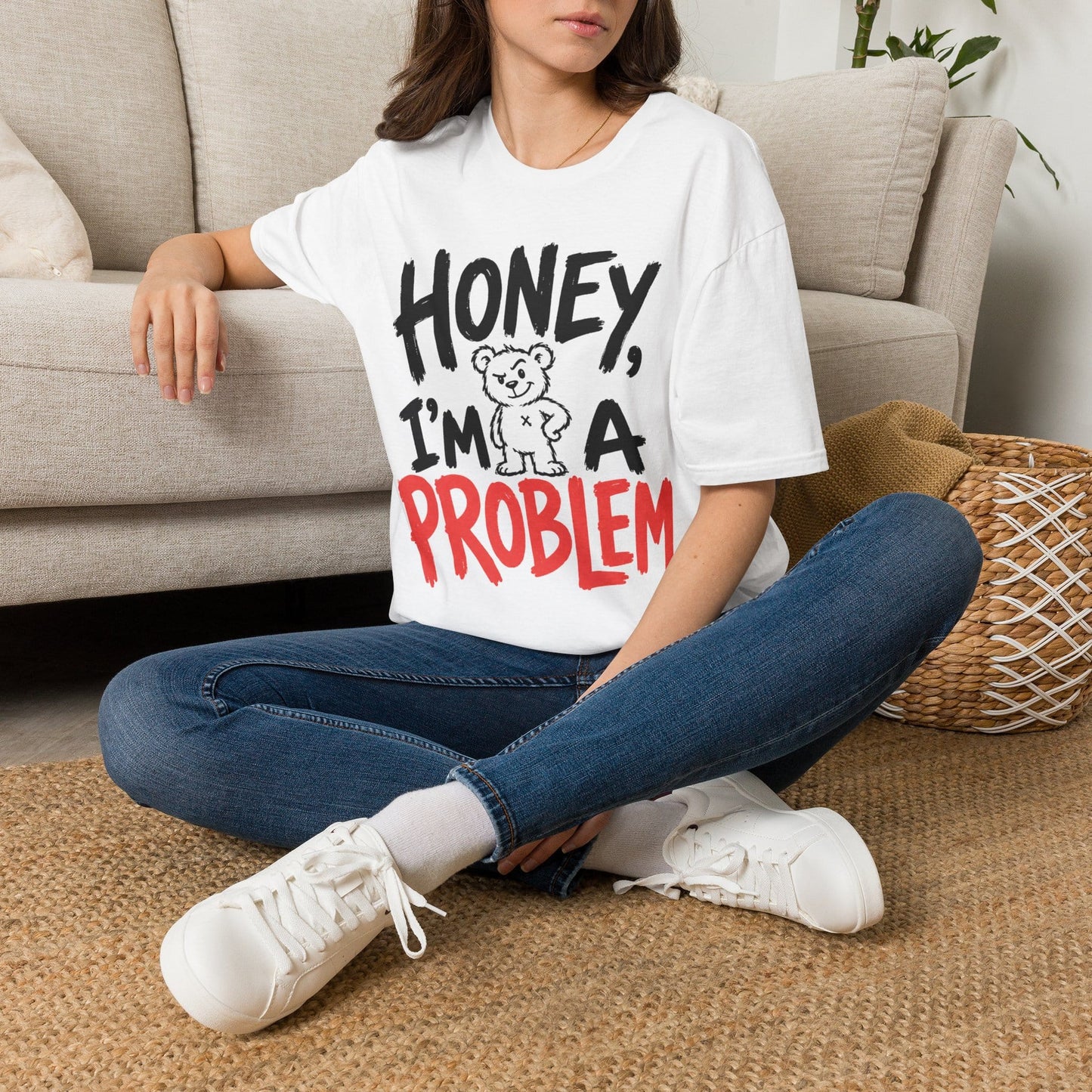 Printify Teddy-Bear I'm a Problem T-Shirt