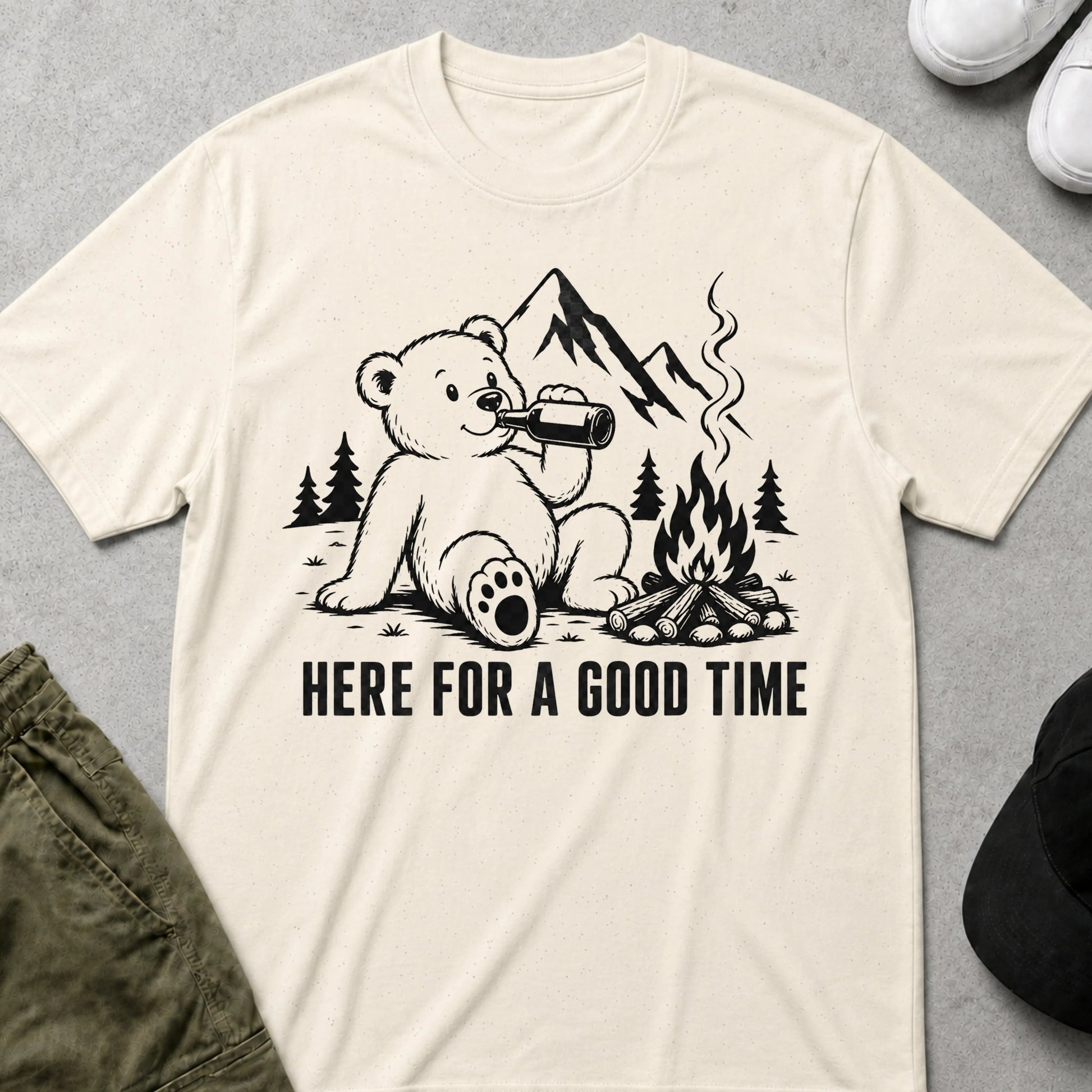 Good Time Bear T-Shirt Natural