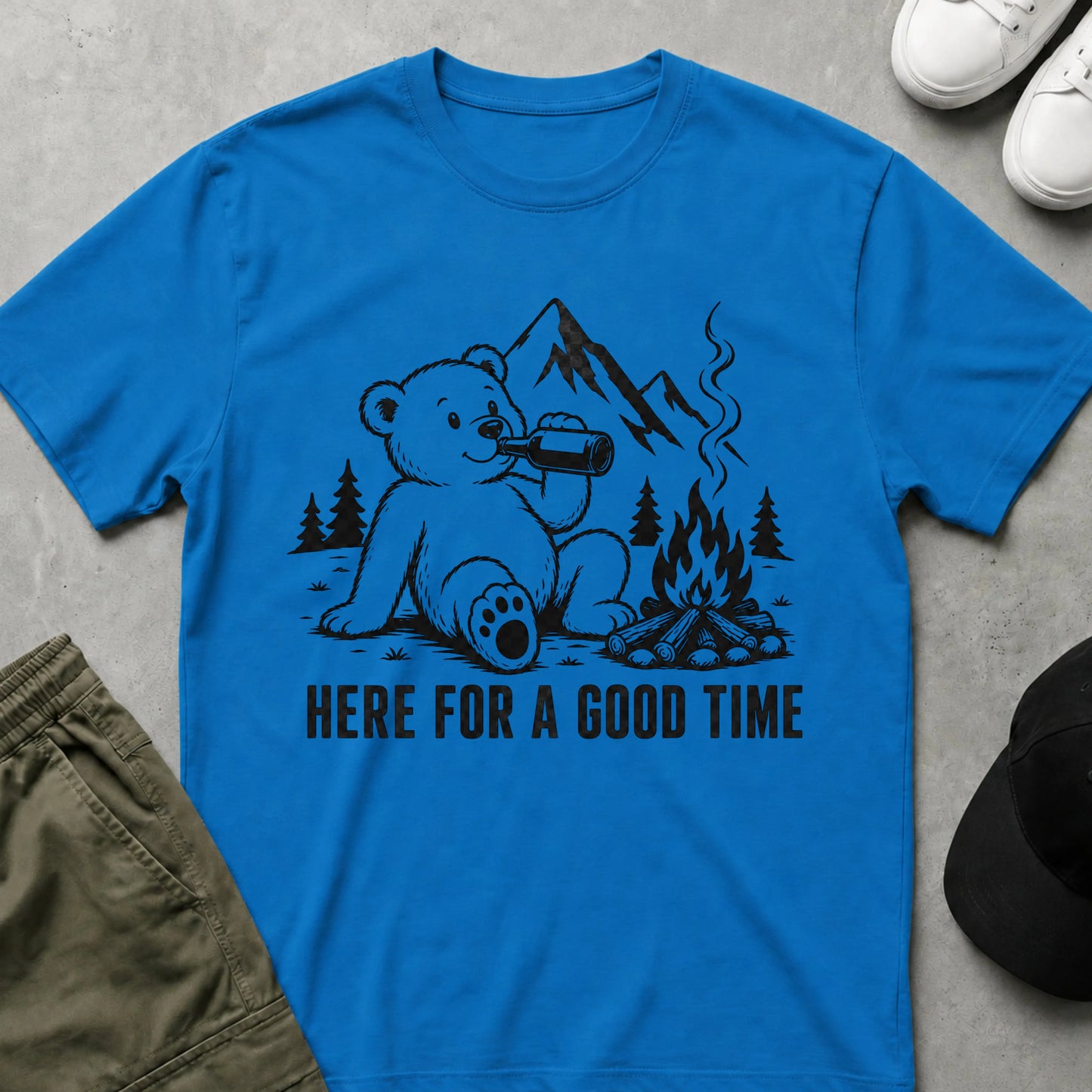 Good Time Bear T-Shirt Sapphire